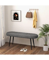 Gouun 47 Inch Upholstered Entryway Bench with Heavy-duty Metal Frame