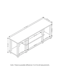 Furinno Turn-s-Tube No Tools 3D 3-Tier Entertainment Tv Stands with Square Tube, Americano & Black