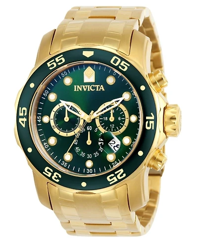 Invicta Men's 0075 Pro Diver Quartz Chronograph Green Dial Watch