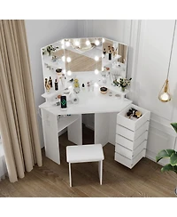 gaomon Makeup Vanity Desk with Lights & Power Outlet