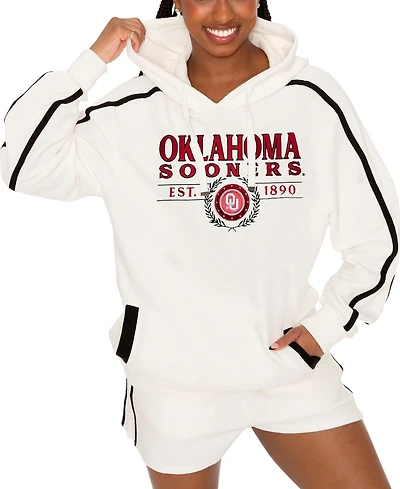 Gameday Couture Women's Cream Oklahoma Sooners Down, Set, Go Pullover Hoodie and Shorts Set