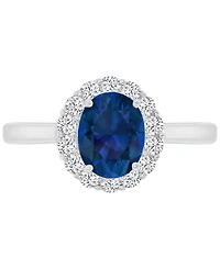 Red & White Cubic Zirconia Oval Halo Ring Sterling Silver