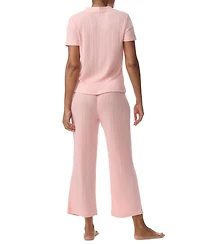 Tommy Hilfiger Women's 2-Pc. Th Cardigan Top & Cropped Pants Pajama Set