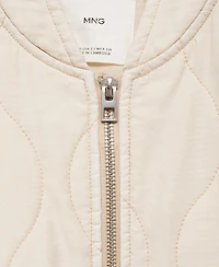 Mango Women's Quilted Bomber Jacket