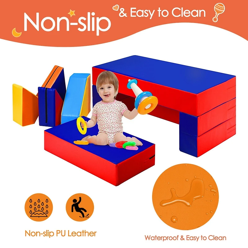 Gouun 4-in-1 Crawl Climb Foam Shapes Toddler Kids Playset