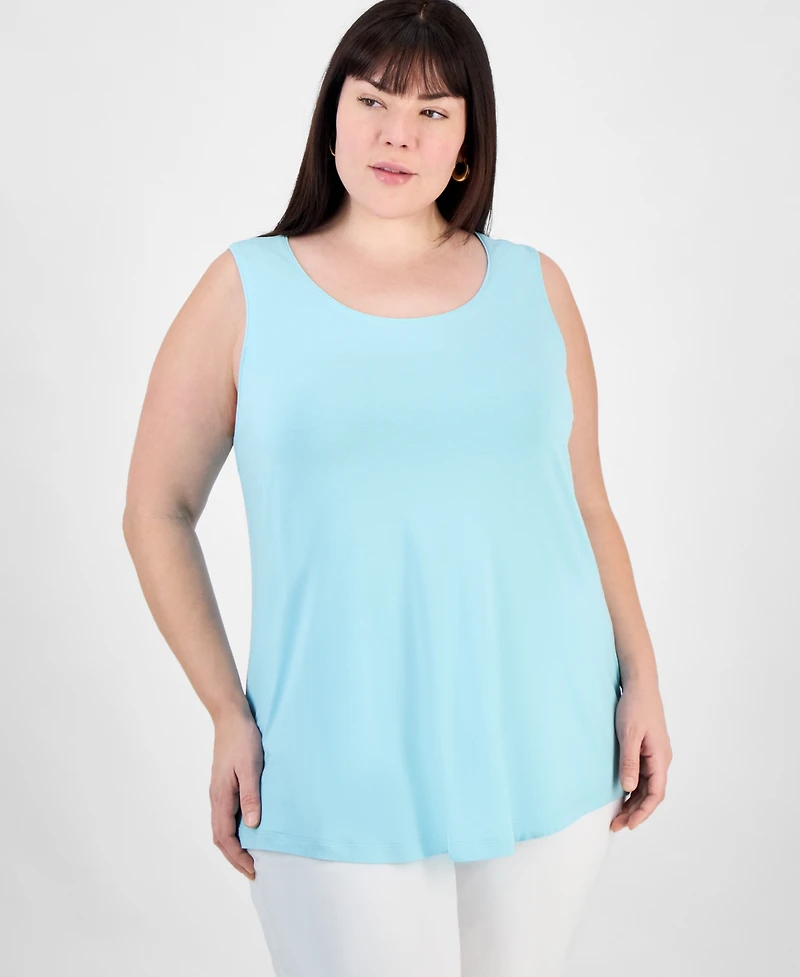 Jm Collection Plus Scoop-Neck Sleeveless Top, Exclusively at Macy's