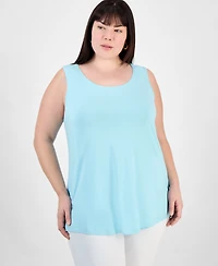 Jm Collection Plus Scoop-Neck Sleeveless Top, Exclusively at Macy's