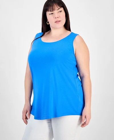 Jm Collection Plus Scoop-Neck Sleeveless Top, Exclusively at Macy's