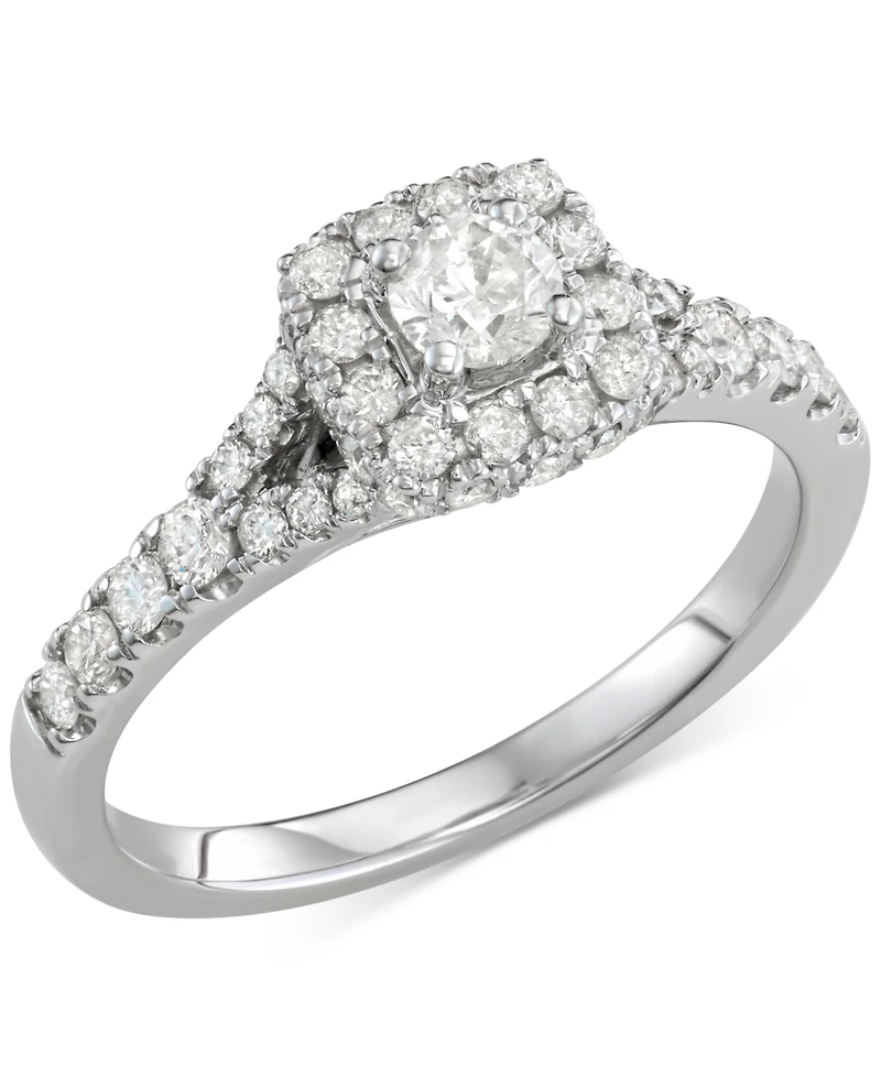 Diamond Squared Halo Bridal Set Ring (1 ct. t.w.) in 14k White Gold