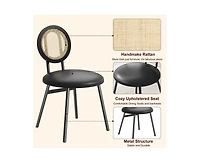 gaomon Dining Chairs Set of 2, Kitchen Chairs with Thicken Upholstered, Modern Black Dining Room Chairs Set of 2, Space Saving Dining Chairs with Meta