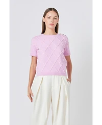 endless rose Women's Diamond Pattern Knit