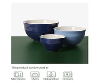 Ceramic Mixing Size 5.3/7.5"/9.2 Large Serving Bowl Set, Sturdy & No Scratch, 3-Pieces Set