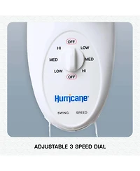 Hurricane Supreme 12 Inch Oscillating 3 Speed Portable Wall Mount Fan, White