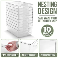Sorbus 10 Pack Extra Large Clear Plastic Storage Bins with Handle