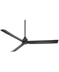 Casa Vieja 60" Sailplane Modern Indoor Outdoor Ceiling Fan 3 Blade Remote Control Matte Black Finish Bedroom Patio Damp Rated