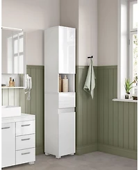 Slickblue Tall Bathroom Cabinet Slim Storage Cabinet for Space-Saving Organization