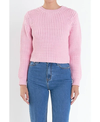 English Factory Women's Round-neck Knit Sweater
