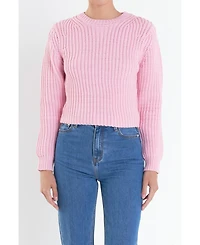 English Factory Women's Round-neck Knit Sweater