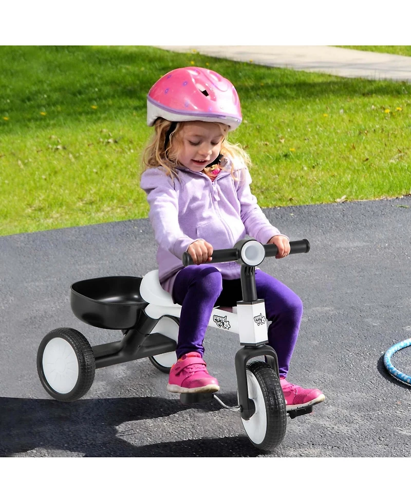 2-In-1 Kids Tricycle Auxiliary Balance Bike with Detachable Pedals Toddler Tricycle