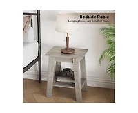 gaomon Side Table, End Table, Nightstand, 2-Tier Storage Shelf, Entryway Table, Sofa Table for Small Space, Living Room, Bedroom