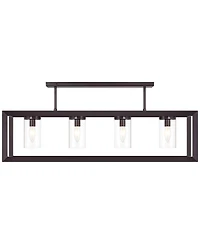 Franklin Iron Works Ketler 34 3/4" Modern Semi Flush-Mount Ceiling Light Fixture Kitchen Linear 4-Light Brown Oiled Bronze Finish