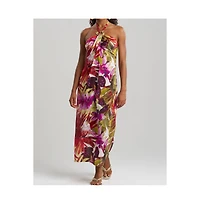 Natori Women's Rainforest Maxi Halter Dress with Brass Ring