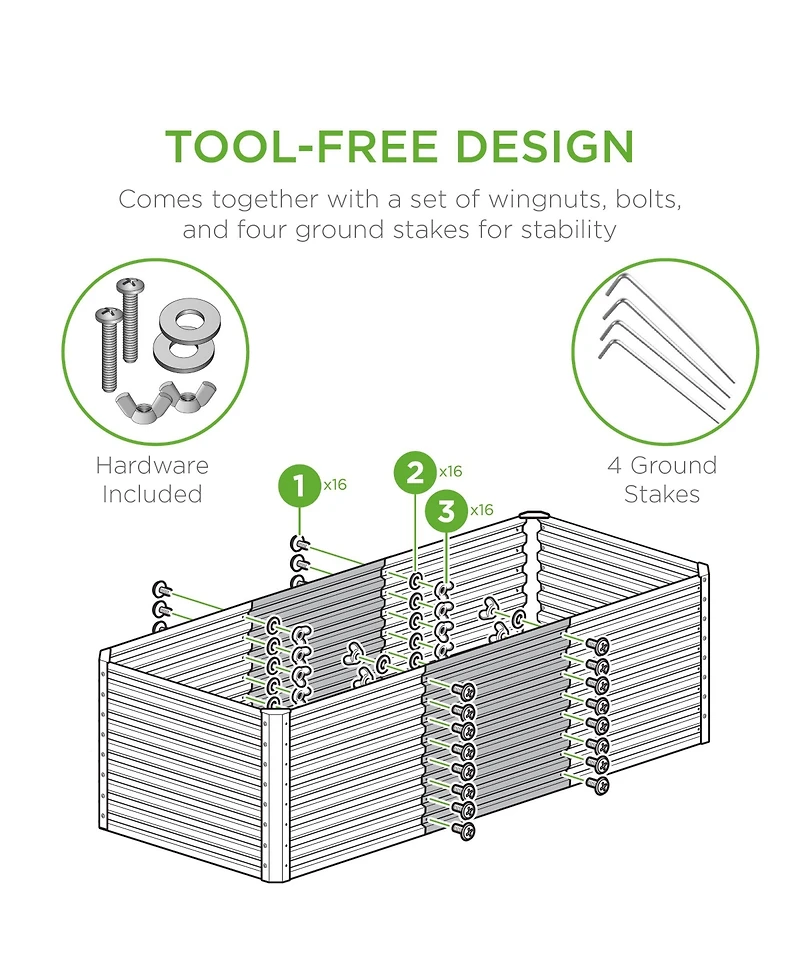 Best Choice Products 4x2x2ft Outdoor Metal Raised Garden Bed, Planter Box for Vegetables, Flowers, Herbs