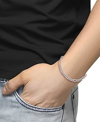 Effy Men's Polished Figaro Link Chain Bracelet in Sterling Silver