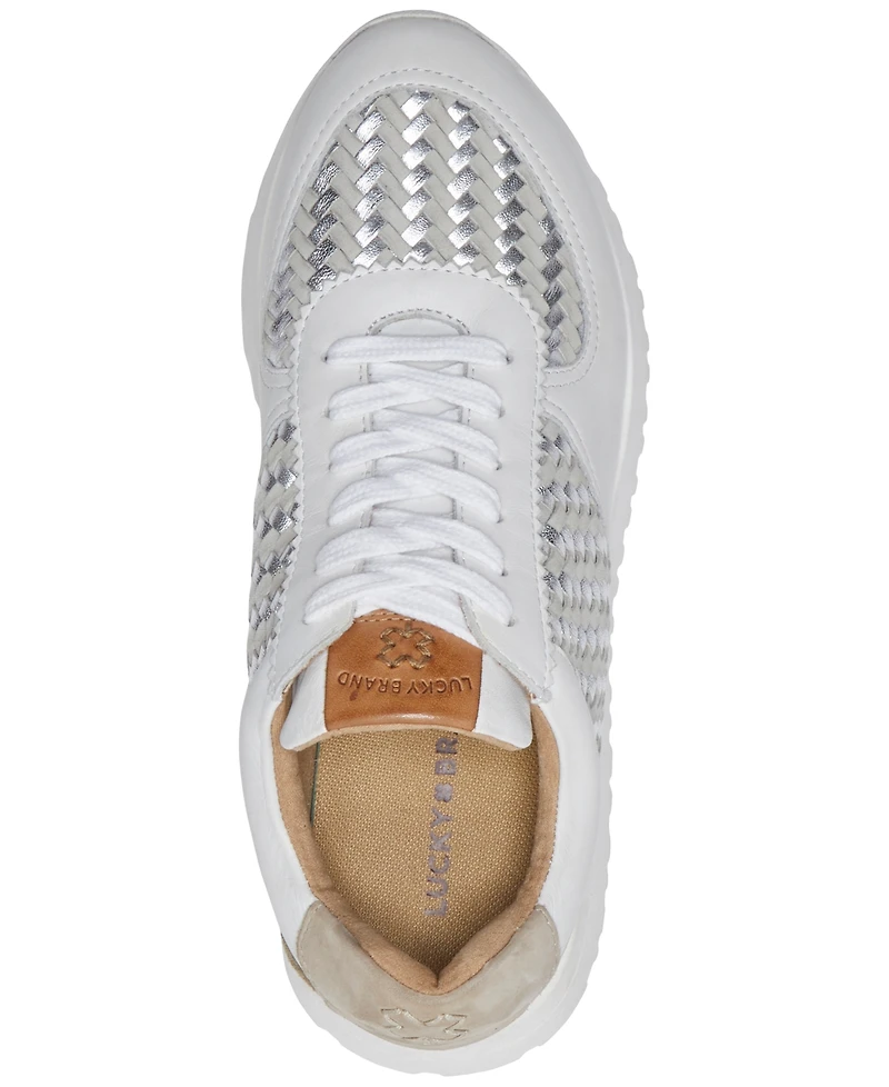 Lucky Brand Women's Deva Woven Knit Lace-Up Sneakers