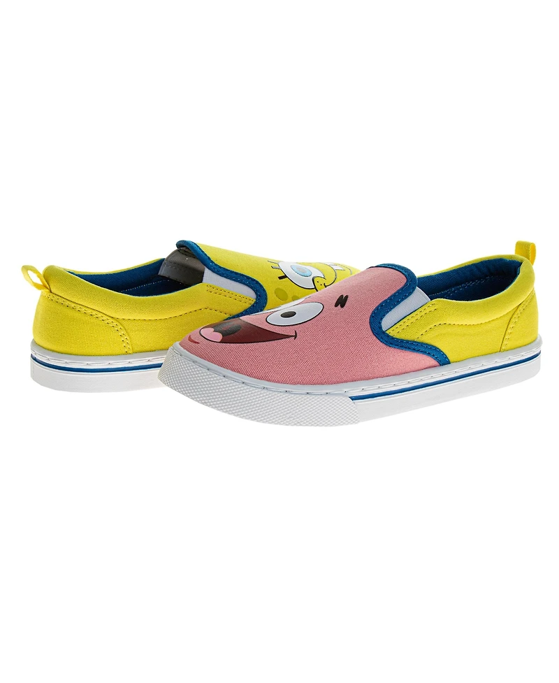 Nickelodeon Little and Big Kids Slip On Low Top Canvas Sneakers