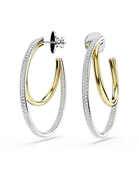 Swarovski Round Cut Mixed Metal Finish Hyperbola Hoop Earrings