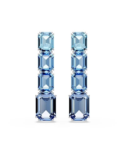 Swarovski Octagon Cut Rhodium Plated Millenia Drop Earrings