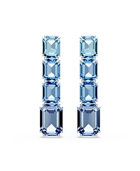 Swarovski Octagon Cut Rhodium Plated Millenia Drop Earrings