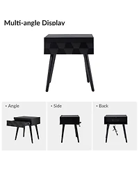 Hulala Home Jacob Mid-Century Modern End Table with Flared Legs