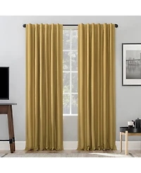 Evelina Faux Dupioni Silk Thermal Extreme 100% Blackout Back Tab Curtain Panel