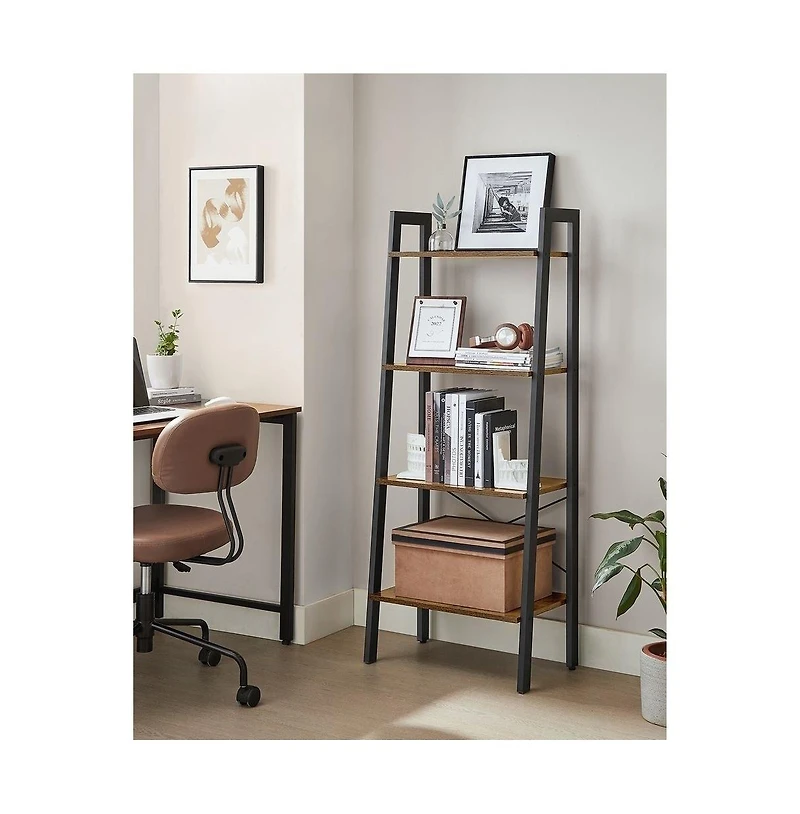 Slickblue 4-Tier Bookshelf Storage Rack, Shelves for Bathroom and Living Room Organization