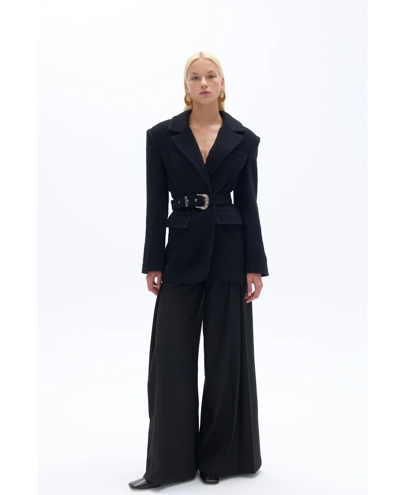 Nocturne Women's Self-Belted Double Breasted Jacket