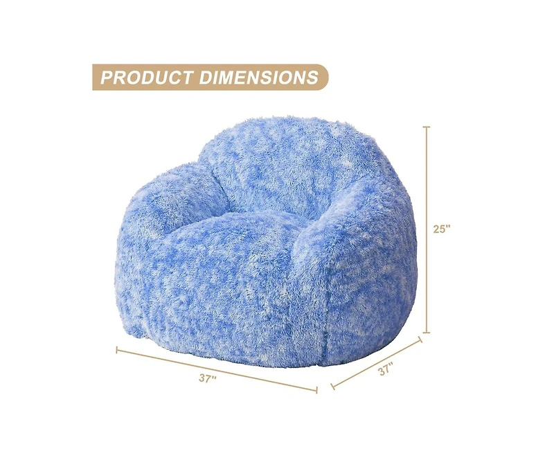 gaomon Bean Bag Chair, Faux Fur Kids Bean Bag Chair for Gaming Reading, Adult Bean Bag Couch with Armrest High-Density Foam Beanbag Chair Lazy Couch S