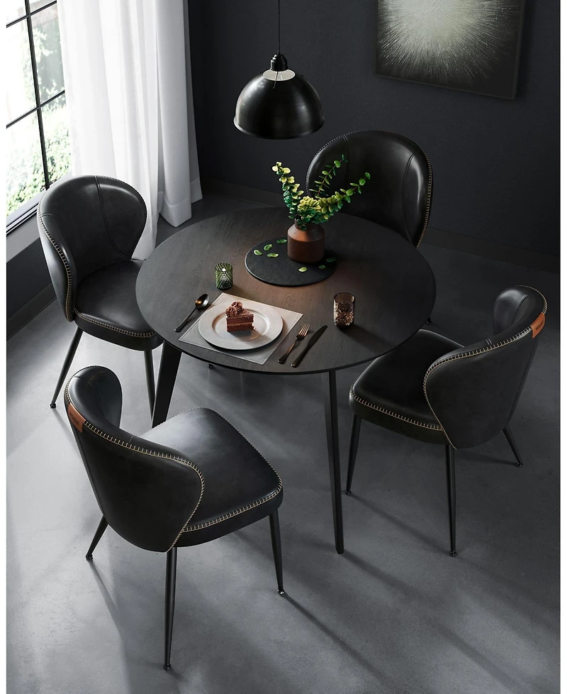 Set of 2 Upholstered Dining Chairs for Kitchen, Comfortable & Stylish Seating