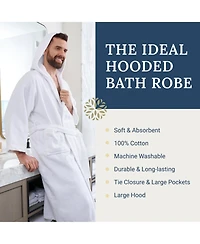 Ben Kaufman Hooded Velour Robe - Unisex Cotton Kimono Bathrobe for Men & Women, Luxury Hotel Spa Soft Plush & Lightweight - 1PK