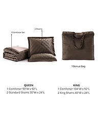 Bebejan 3 Piece Queen Size Velvet Comforter Set