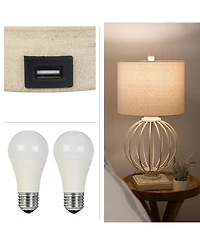 Lavish Home 28" Usb Charging Led Table Lamp Set