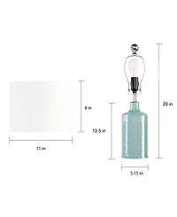 Lavish Home 8" Clear Glass Open Base Table Lamp