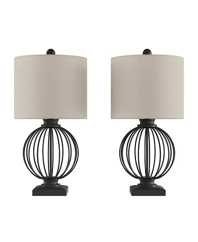 Lavish Home 26" Modern Rustic Farmhouse Style Table Lamp Set