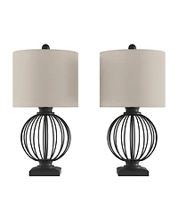 Lavish Home 26" Modern Rustic Farmhouse Style Table Lamp Set