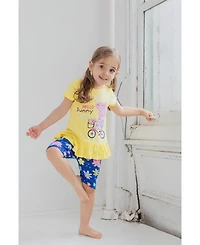 Peppa Pig Little Girls Peplum T-Shirt and Shorts Outfit Set