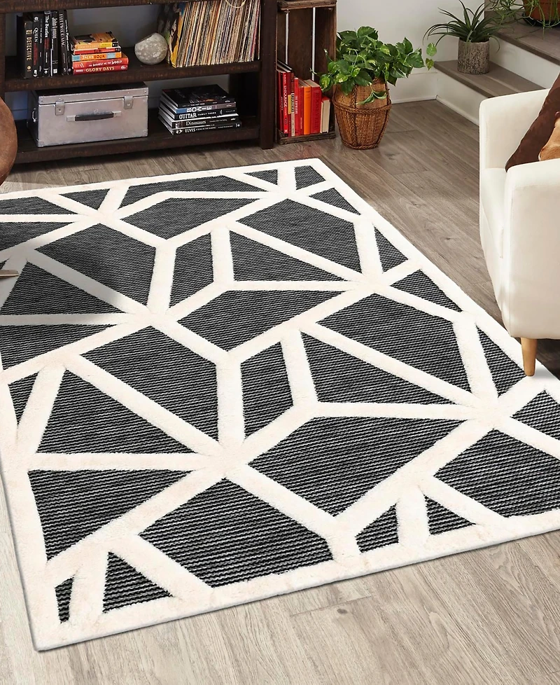 Bayshore Home Textured Tones Spectrum 5'3"x8' Area Rug