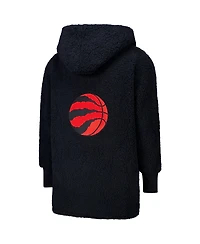 Jill Martin Men's and Women's The Best Lounger World Black Toronto Raptors Oversized Open-Front Hoodie Sweater