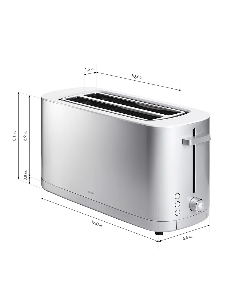 Zwilling Enfinigy 2-Long Slot Silver Toaster
