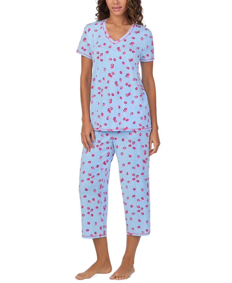 Cuddl Duds Women's 2-Pc. Cropped Short-Sleeve Pajama Set